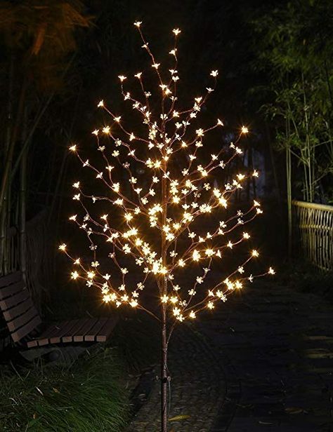 Lightshare 6 Feet Cherry Blossom Lighted Tree, 208 LED lights, Warm White, For Christmas Tree, Party, Wedding, and More Festival Deoration Patio Wedding, Light Up Tree, Prelit Tree, Christmas Light Bulbs, Blossom Tree, Outdoor Christmas Lights, Artificial Tree, Cherry Blossom Tree, White Led Lights