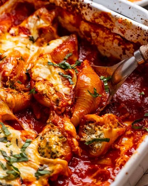 Spinach Ricotta Stuffed Shells, Recipe Tin Eats, Ricotta Stuffed Shells, Tin Eats, Stuffed Shells Ricotta, Spinach Ricotta, Recipetin Eats, Recipe Tin, Parmesan Pasta