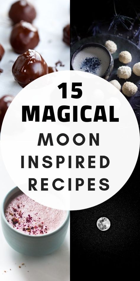 These lunar inspired recipes will inspire the moon lover in you with their creativity, charm and deliciousness! Whether you’re celebrating a lunar eclipse, throwing a full moon gathering, or you’re simply enchanted by the moon all year-round, you’re certain to find a lunar-inspired recipe to infuse you with its magick and beauty! #moon #moonrecipes #fullmoonparty #mooninspired #mooninspiredrecipe #moonfood Moon Milk Recipe, Moon Food, Eclipse Party, Moon Cookies, Kitchen Witch Recipes, Moon Milk, Magical Moon, Full Moon Party, Moon Lover