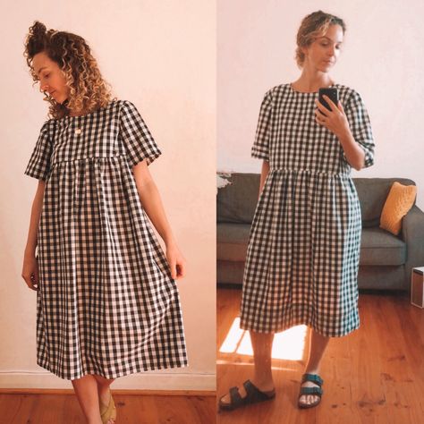 Upcycling your way to a #memade wardrobe - Live for Less Brisbane Memade Wardrobe, Dreamy Wardrobe, Gingham Picnic, Big Dress, Double Denim Looks, Sewing Patterns Free Women, Smock Dress Outfit, Upcycle Repurpose, Sewing Projects Clothes