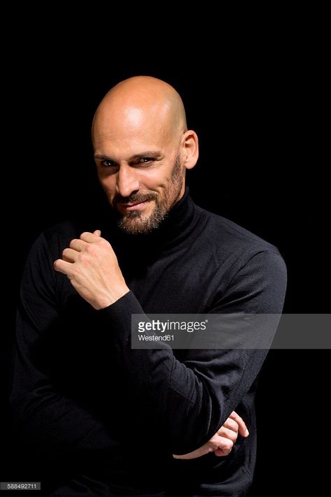 Bald Portrait, Emotion Expression, Bald Guy, Old Man Portrait, Turtle Neck Men, Black Royalty, Black Turtle Neck, Guy Style, Portrait Photography Men