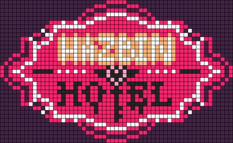 Alpha pattern #163583 | BraceletBook Hazbin Hotel Alpha Pattern, Hazbin Hotel Crochet Pattern, Hazbin Hotel Pixel Art Grid, Hazbin Hotel Cross Stitch, Hazbin Hotel Crochet, Hazbin Hotel Perler Beads, Modele Pixel Art, Pearl Beads Pattern, Easy Perler Beads Ideas