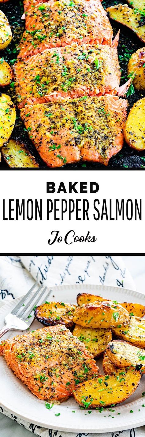 Garlic Lemon Butter Sauce, Lemon Pepper Salmon, Jo Cooks, Lemon Salmon, One Pot Wonders, Lemon Butter Sauce, Fresh Spices, Salmon Dishes, Salmon Recipe