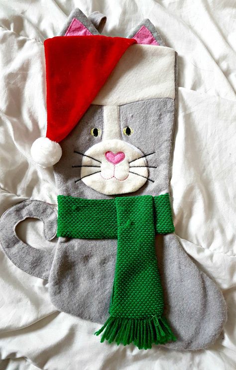 DIY Christmas stockings|DIY Xmas stockings|Easy Xmas stockings|Classy christmas stockings|white christmas stockingschristmas stockings||cat Christmas stocking|kitty stocking Diy Christmas Stockings, Stockings Diy, Cat Christmas Stocking, Cat Stockings, Diy Stockings, Stocking Designs, Christmas Stockings Diy, Pet Stockings, Felt Stocking