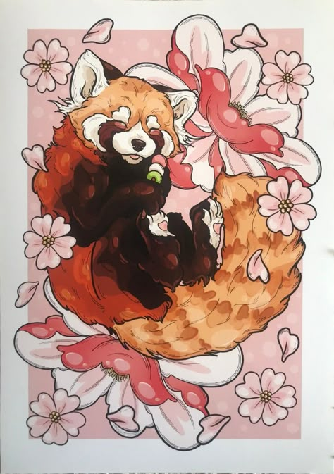 Red Panda Art, Panda Painting, Panda Drawing, Panda Art, Amy Jackson, Red Pandas, Japanese Kawaii, Masks Art, Dessin Adorable