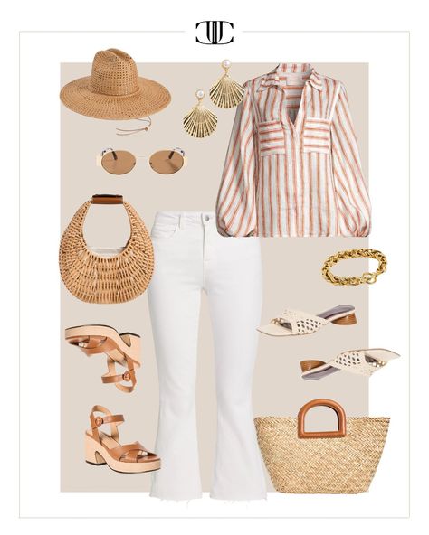 Daily Drop – Denim Looks 7/17 1 - J. Cathell J Cathell, Casual Denim Outfits, Denim Looks, Printed Blouses, Summer Pieces, Denim Outfits, White Shoe, Summer Denim, Summer Swimwear