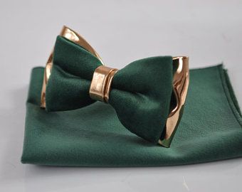 Hunter Green Wedding, Black Pocket Square, Green Pocket Square, Mario Y Luigi, Handkerchief Wedding, Gold Bow Tie, Groom Bowtie, Pocket Square Size