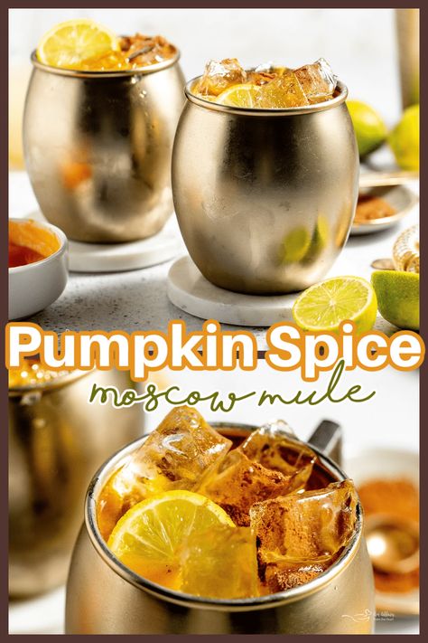 If you’re looking for the perfect fall cocktail, look no further! This Pumpkin Spice Moscow Mule captures the true essence of autumn with pumpkin puree and pumpkin spice making it one of the best fall drinks. Pumpkin Spice Moscow Mule Recipe, Pumpkin Spice Mule, Pumpkin Spice Moscow Mule, Pumpkin Moscow Mule, Pumpkin Mule Recipe, Pumpkin Puree Cocktails, Moscow Mule Mocktail Recipe, Pumpkin Spice Cocktail Recipes, Pumpkin Spice Drinks Alcohol