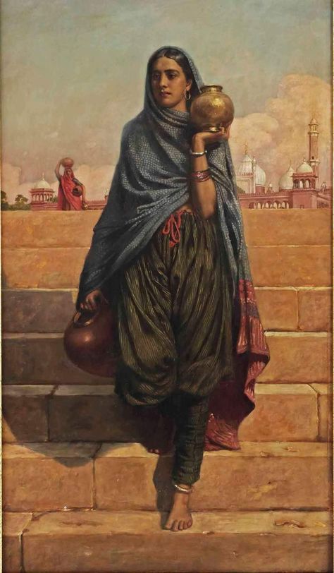 Old Indian Paintings Aesthetic, Indian Old Paintings, Indian Human Figure Sketches With Clothes, South Asian Women Art, Old Indian Paintings, Ancient Indian Paintings, Desi Art, Ancient Indian Art, South Asian Art