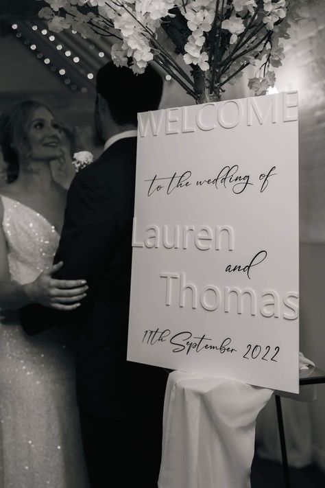 A2 acrylic and vinyl sign. Monotone 3D lettering. Bespoke. Wedding Welcome Signage, Welcome Signage, 3d Lettering, Acrylic Letters, 3d Letters, Vinyl Signs, Wedding Signage, Wedding Welcome, Welcome Sign