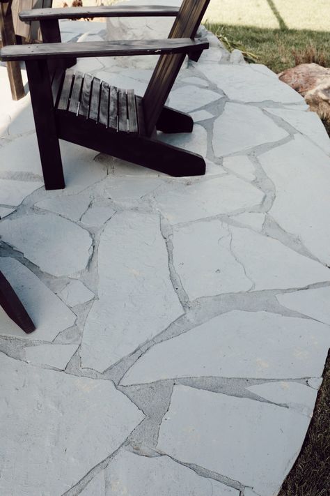 Painted Flagstone Patio, Painting Flagstone, Concrete Paint Patio, Patio Concrete Paint, Patio Paint Colors, Painted Concrete Patio, Painted Cement Patio, Paint Transformation, Master Patio