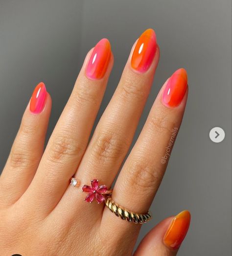 Sunset Nails, Neon Green Nails, Orange Nail Designs, August Nails, Arabic Dress, Golden Nails, Peach Nails, Hello Nails, Summer Toe Nails