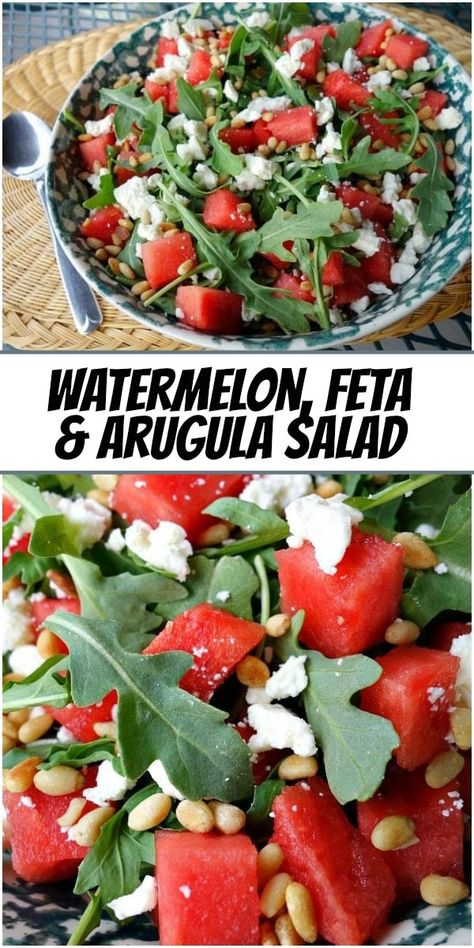 Watermelon Arugula Salad, Arugula Salad Recipes, Feta Cheese Salad, Watermelon Feta Salad, Watermelon And Feta, Sweet Watermelon, Summer Corn Salad, Cooking Recipes Healthy, Watermelon Salad