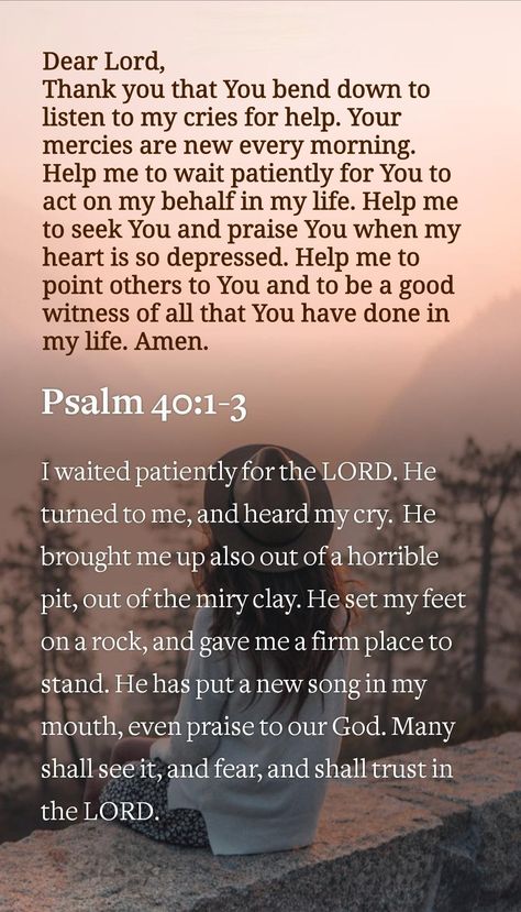 Psalms 40:1-3 Psalm 40 1-3, Psalms Quotes Scriptures Beautiful, Psalms 40, Sympathy Prayers, Aw Tozer, Psalms Quotes, Bible Psalms, Psalm 86, Psalm 40