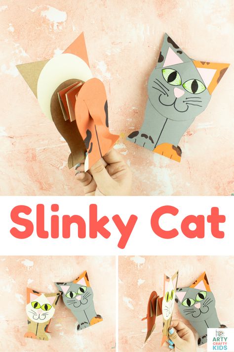 Cat Crafts For Kids, Paper Cat Craft, 2024 Creative, Caterpillar Craft, Lily Art, Cat Template, Cut And Glue, Homeschool Tips, Puppet Crafts