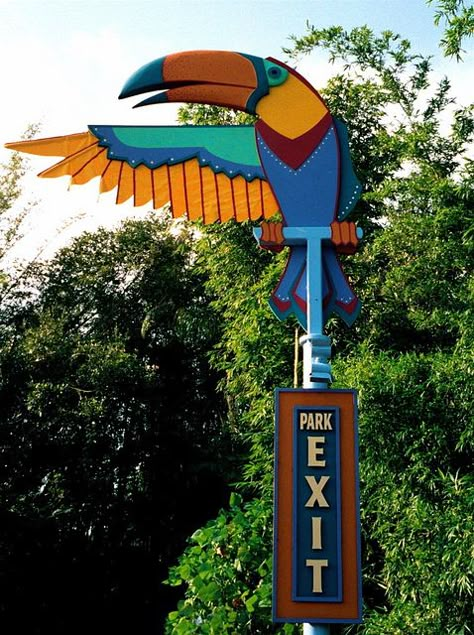 Zoo Signage, Entrance Signage, Park Signage, Info Board, Environmental Graphic Design, Disney World Florida, Tiki Room, Entrance Design, Wayfinding Signage