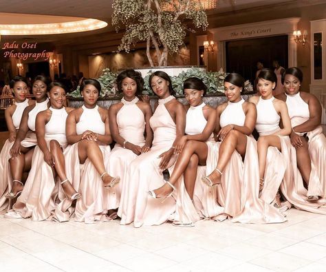 Beautiful Bridesmaids. | Eiseman Jewels | Eiseman Bridal | Bridesmaids | Wedding Photos | Engagement | Wedding Style African American Weddings, Munaluchi Bride, Black Bride, Dresses Cheap, Cheap Bridesmaid Dresses, Brides Magazine, Bridesmaids And Groomsmen, Dresses Bridesmaid, Dress Bridesmaid