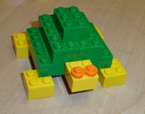 Lego Turtle                                                                                                                                                                                 More Lego Turtle, Duplo Builds, Duplo Ideas, Lego Therapy, Easy Lego Creations, Lego Challenge, Lego Club, Lego Animals, Lego Activities