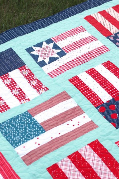 American Flag Quilt, Flying Flag, Diary Of A Quilter, Quilt Big, Flag Quilt, Quilt Sewing Patterns, Flag Day, Patriotic Quilts, Quilt Of Valor