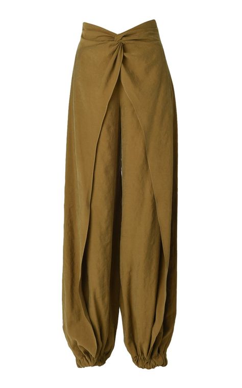 Soverato Crepe Balloon Pants By Silvia Tcherassi | Moda Operandi Chiffon Pants, Balloon Pants, Edgy Chic, Pants Brown, Women Pants, Puff Sleeve Blouse, Global Fashion, Moda Operandi, Daily Fashion