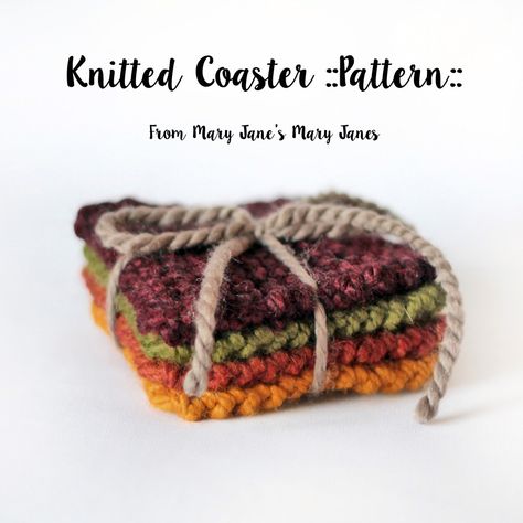 Knitted Coasters, Quick Knitting Projects, Knit Coaster, Coasters Pattern, Diy Tricotin, Double Pointed Knitting Needles, Knitted Washcloths, Easy Knitting Projects, Dishcloth Knitting Patterns