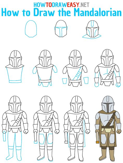 How To Draw Star Wars Step By Step, Mandalorian Drawing Easy, How To Draw Star Wars, Draw Star, Mandalorian Art, Star Wars Art Drawings, Tools Drawing, Drawing Stars, Easy Drawing Steps