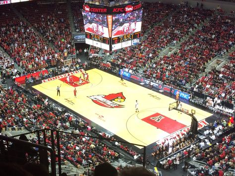 KFC Yum Center,  University of Louisville basketball. Louisville KY Louisville Basketball, Dream Collage, Basketball Camp, Basketball Goals, University Of Louisville, Dream College, Dream School, Basketball Uniforms, Louisville Cardinals