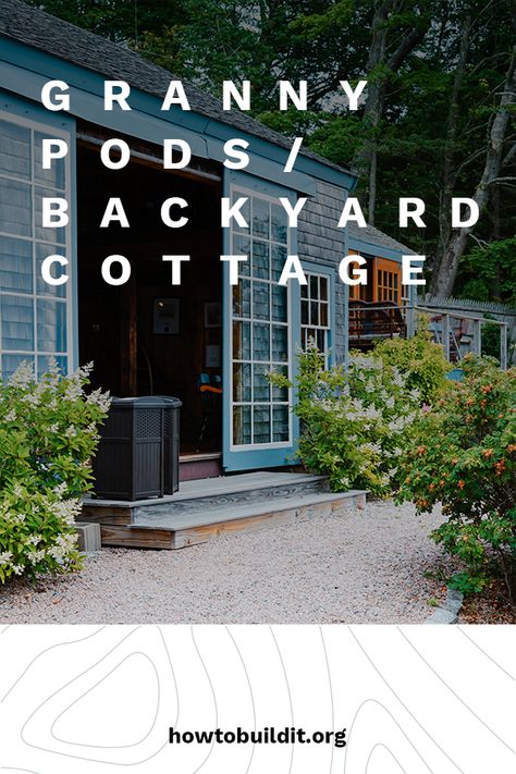 I've always said I never wanted to put my parents in a nursing home. I've always wanted to take care of them. The only issue is, my parents are very independent. So, I had a dilemma. The answer was easy... a granny pod (don't tell my dad). This way, my parents still had their own place, but it was close enough for me to keep an eye on them. We all loved it. And, a granny pod adds value to your home. It's a win-win.  #grannypods #backyardcottages Granny Pods Backyard Cottage, Grandma Pods, Granny Cottage, Granny Pods, Granny Pod, Garage Addition, Backyard Cottage, Garden Houses, Backyard House
