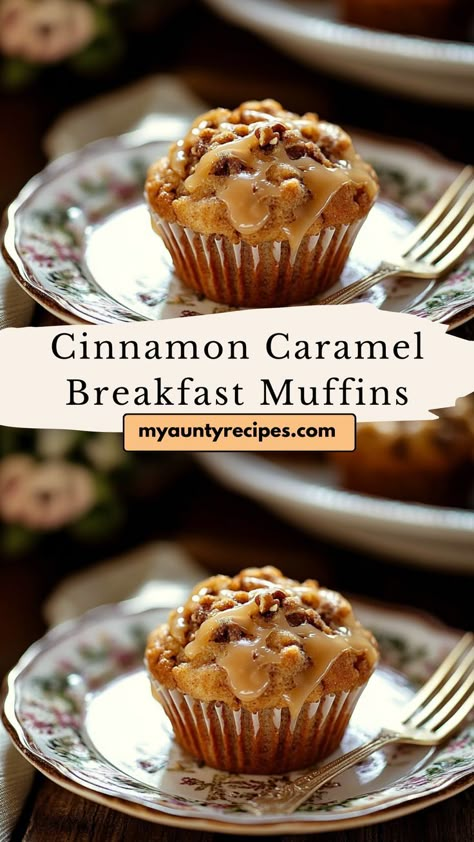 These caramel cinnamon muffins are the perfect way to kickstart your morning. Filled with warm cinnamon and drizzled with a rich caramel topping, they’re both indulgent and comforting. Whether you’re hosting brunch or enjoying a quiet morning, these muffins are sure to be a hit with family and friends. Breakfast Sweet Recipes, Breakfast Cupcakes, Cinnamon Breakfast, Hosting Brunch, Cinnamon Caramel, Gooey Caramel, Quiet Morning, Cinnamon Muffins, Caramel Topping