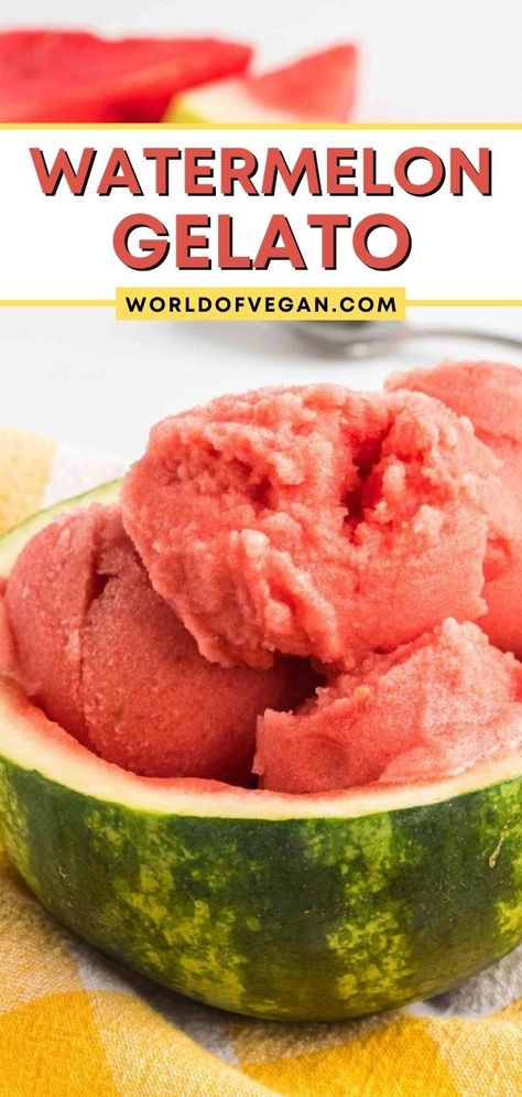 Vegan Gelato Recipe, Watermelon Gelato Recipe, Watermelon Gelato, Vegan Gelato, Dairy Free Pudding, Plant Recipes, Gelato Recipe, Vegan Summer Recipes, Healthy Vegan Desserts