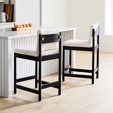 Kitchen Barstools, Florida Kitchen, Black Counter Stools, Modern Counter Stools, Bar Height Stools, Modern Stools, Modern Style Homes, High Table, Leather Bar