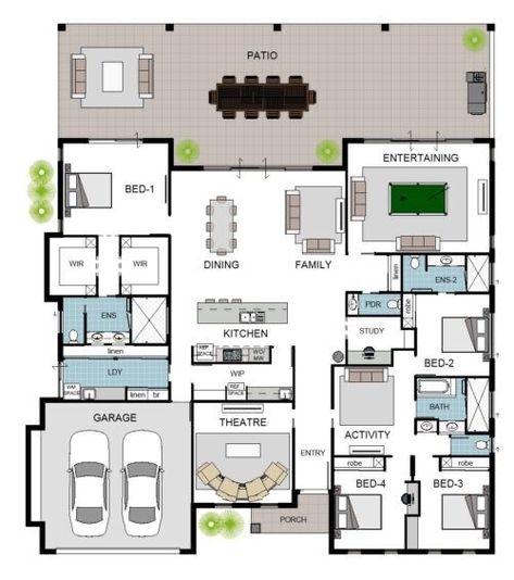 Floor Plan 150 Sqm, Acreage Homes Floor Plans, Best House Plans Layout, Big Family Home, Acreage Homes, Apartment Floor Plans, Home Design Floor Plans, Sims House Plans, House Layout Plans