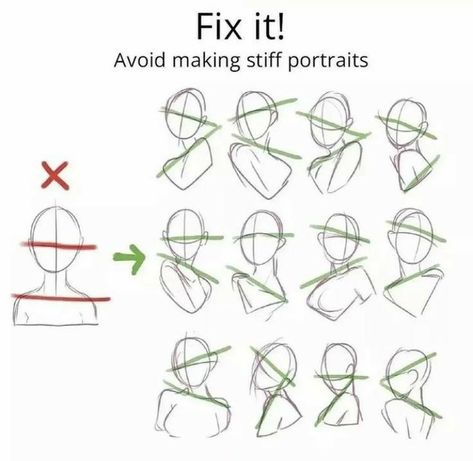 Not Stiff Poses Drawing, Murdering Drawing Base, Drawing Tutorial Head, How To Draw Heads, Head Tutorial, Body Type Drawing, Sketches Ideas, Artist Study, Art Tutorials Drawing