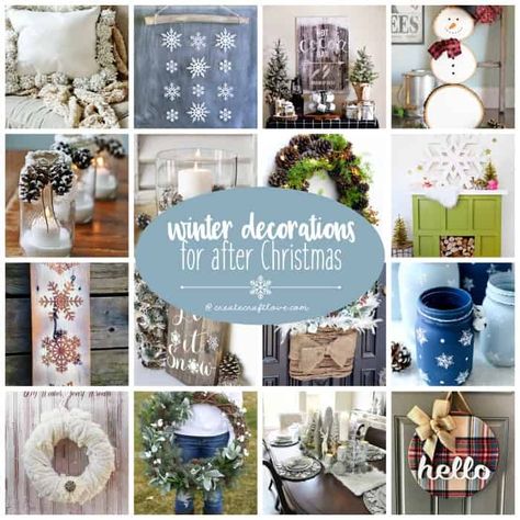 Winter Decorations for After Christmas Winter After Christmas Decor, After Christmas Winter Decor, Decorating After Christmas, Decorations After Christmas, After Christmas Decor, Decor After Christmas, January Decor, January Decorations, Winter Diy Crafts