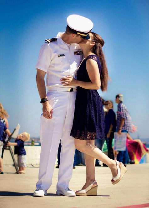 Navy Deployment Homecoming Navy Couple Pictures, Navy Deployment, Navy Couple, Deployment Homecoming, Sailboat Yacht, Army Couple, Navy Uniforms, Romantic Couple Images, Merchant Navy