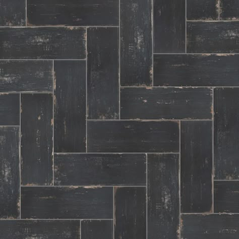 Affinity Tile, Black Backsplash, Rectangle Tiles, Merola Tile, Black Glaze, Black Tiles, Wood Look Tile, Home Updates, Porcelain Floor