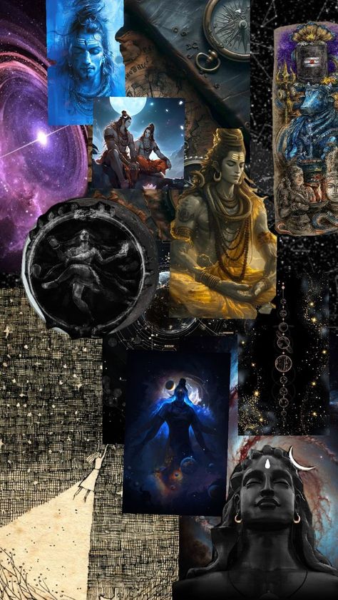 Shiva Aesthetic Wallpaper, Shiv Ji Aesthetic, Shiva Aesthetic, Mahadev Aesthetic, Collage Wallpaper Aesthetic, Mythological Characters, Art Outfit, Peace Illustration, Collage Wallpaper