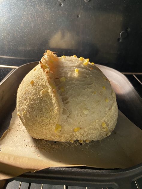 Corn Sourdough Bread, Cornmeal Sourdough Bread, Sourdough Inclusions, Sourdough Cornbread, Sourdough Basics, Corn Flour Recipes, Sourdough Starter Discard Recipe, Corn Pudding, Bread Art