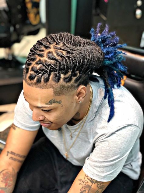 Black guys blackguyhair dreads Loc Styles For Men Medium Length, Two Braids Dreads Men, Dreads Updo Styles Men, Dreads Braided Men Style, Loc Braids Styles Men, Men Locs Hairstyles Black Man, Men’s Loc Styles, Locs Hairstyles For Men, Men Loc Styles