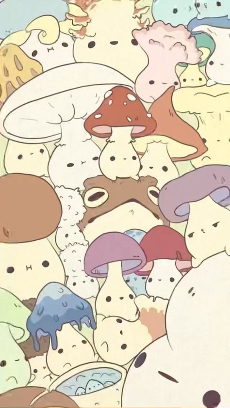 Happy Birthday Cute Wallpaper, Abi Toads Wallpaper, Happy Anime Wallpaper, Abi Toads, Instagram Post Background, Cartoon Realism, Mushroom Things, Amanita Design, Mushrooms Art