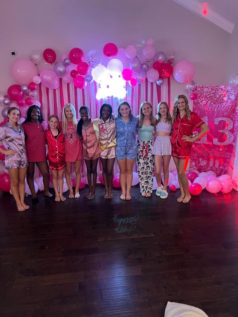 13th Birthday Weekend Day 2 💕💕💕 Slumber Party. Big 13th Birthday Party Ideas, 13th Birthday Party Ideas Sleepover, Birthday Pj Party, 13th Birthday Party Themes, Adult Slumber Party Ideas, Slumber Party Ideas For Teens, Party Sleepover Ideas, Sleepover Themes, Bachelorette Slumber Parties