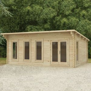 Garden Gyms | Log Cabins | Shedstore Garden Log Cabins, Log Cabins For Sale, Tilt And Turn Windows, Garden Cabins, Log Wall, Apex Roof, Cabins For Sale, Building Roof, Poured Concrete