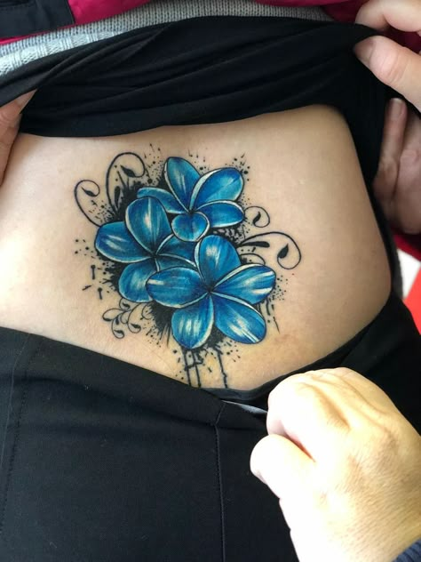 Blue Flower Tattoos For Women, Blue Flower Tattoo, Tattoos Cover Up, Blue Flower Tattoos, Forget Me Not Tattoo, Disney Tattoo Ideas, Sunflower Iphone Wallpaper, Flower Thigh Tattoos, Leg Tattoo Ideas