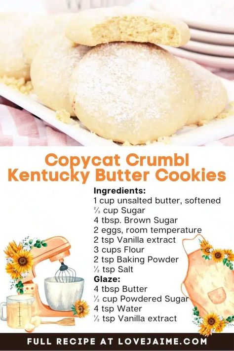 Ky Butter Cake Cookies, Kentucky Butter Cake Cookies Crumbl, Kentucky Butter Cake Cookies Recipe, Crumbl Kentucky Butter Cookie Copycat, Kentucky Butter Cookies, Kentucky Butter Cake Cookies, Butter Cake Cookies, Kentucky Butter Cake, Butter Cake