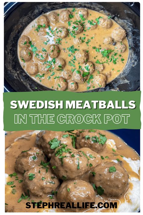 Crock Pot Swedish Meatballs Crocktober Recipes, Mushroom Soup Crockpot, Soup Beef Broth, Crock Pot Swedish Meatballs, Crock Pot Stroganoff, Soup French Onion, Crockpot French Onion Soup, Slow Cooker Swedish Meatballs, Swedish Meatballs Crockpot