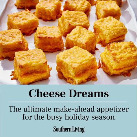 Southern Living - Savvy Southern hosts know the power of... Cheesy Bites, Cheese Dreams, Bread Bites, Grandmothers Kitchen, Make Ahead Appetizers, Cheese Bread, Appetizer Dips, Small Bites, Southern Recipes