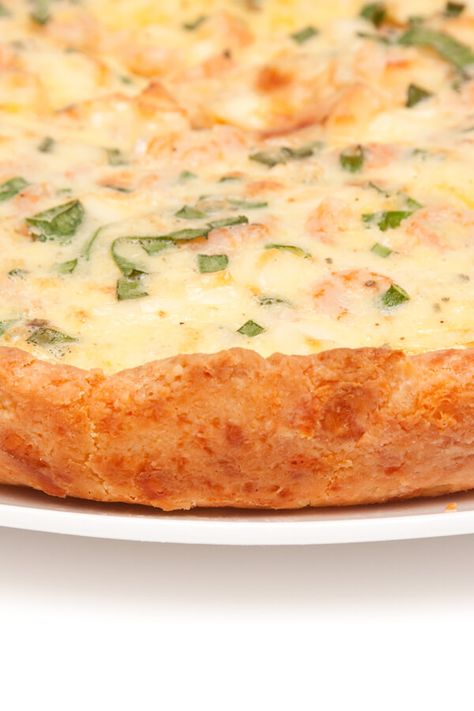 Red Lobster's Shrimp Quiche | CDKitchen.com Shrimp Pie, Shrimp Quiche, Seafood Quiche, Red Lobster Shrimp, Onion Butter, Red Lobsters, Rock Shrimp, Shrimp And Eggs, Breakfast Quiche Recipes