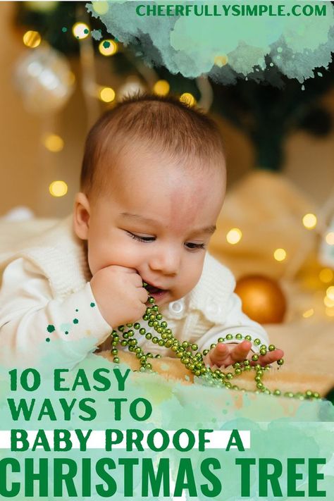 baby proof a Christmas tree Toddler Christmas Tree, Toddler Proofing, Diy Baby Food, Baby Proof, Baby Necessities, Nursery Organization, Baby Proofing, Breastfeeding Tips, Baby Teeth