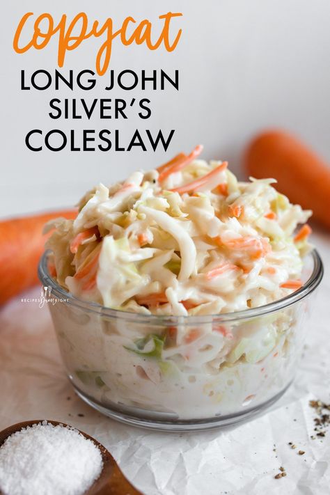 Long John Silvers Coleslaw Recipe, Copycat Long John Silvers, Pepper Cabbage, Tangy Coleslaw, Best Coleslaw Recipe, Easy Potluck, Coleslaw Recipe Easy, Slaw Dressing, Long John Silver