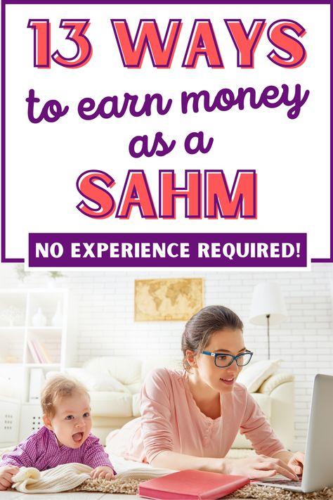 How to Make Money As A Stay-At-Home Mom with these easy ways to make money from home, no expereince needed! These easy and flexible SAHM jobs let you earn money while staying home with your little ones. That way you can have some mom fun money, or contribute to the household bills. These are legit & lucrative jobs for stay at home moms and housewives that can help them make money in 2021. Super easy ways for moms to have a side hustle or full time career and earn an income. Easy Stay At Home Jobs, Ways To Make Money As A Stay At Home Mom, Stay At Home Mom Money Making Ideas, How To Make Money As A Stay At Home Mom, Sahm Money Making, Website Testing Jobs, Online English Teacher, Sahm Jobs, Online Jobs For Moms